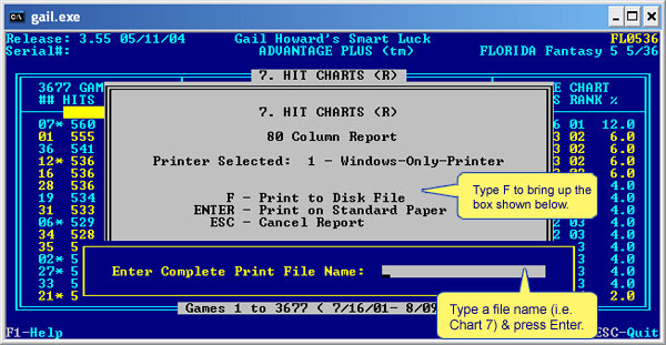 Print to a text file in Advantage Plus