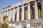 Gail Howard in Greece 1967. Gail Howard at the Parthenon on the Acropolis.