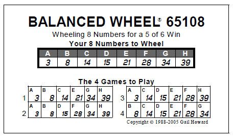 Pick 6 Wheel Example