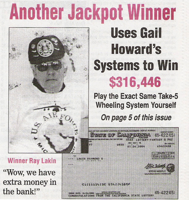 $316,336 Fantasy 5 Lottery Jackpot Won in California - Lotto Winner Ray Lakin's Article