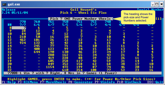 Wheel Six Plus Pick-7 Power Number Screenshot