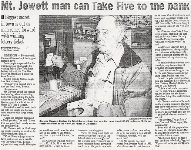 Take five on sale lotto numbers