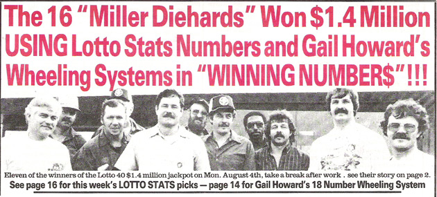 Lottery Pool Wins 1.4 Million Dollar New York Lotto Jackpot Miller Die-Hards, the NY Lotto Winners