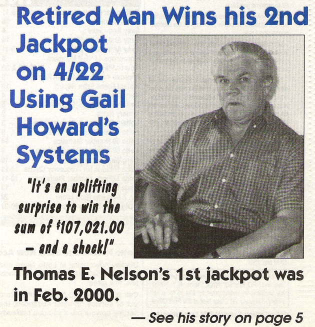 Gail Howard's Winner Thomas Nelson Hits Second Lotto Jackpot